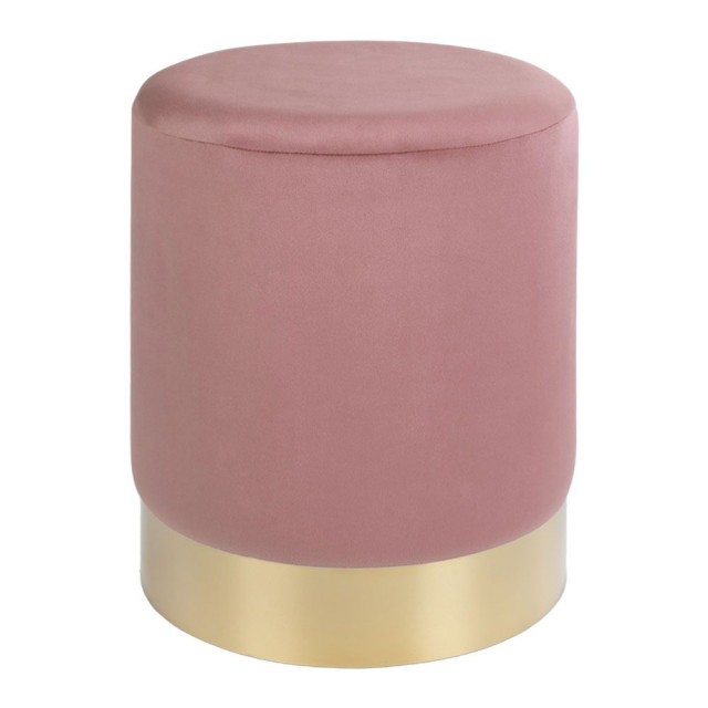 House Nordic Gamby pouf pouf in rose velvet with brass coloured steel base hn1214 2814223 large