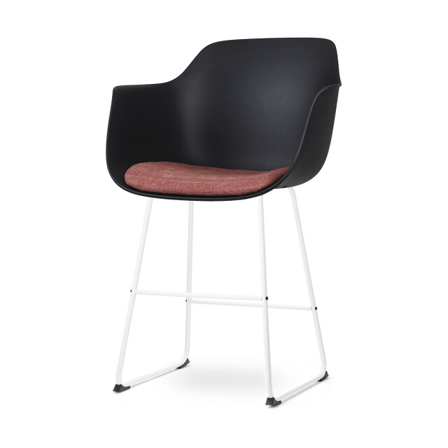 Nolon Nino-liz barkruk met terracotta rood zitkussen wit onderstel 65 cm 2027428 large