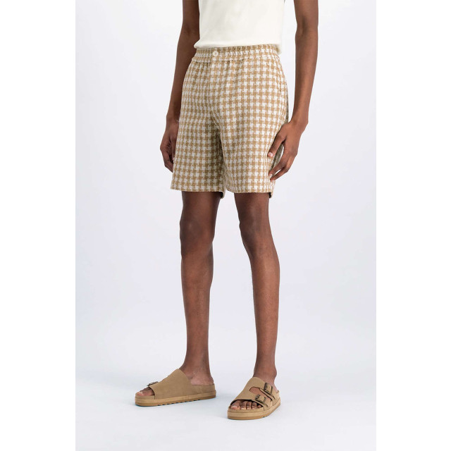 Law of the sea Zomerse geruite shorts voor heren 2224236-irish cream large