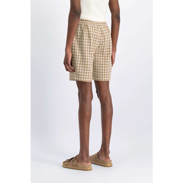 Law of the sea Zomerse geruite shorts voor heren 2224236-irish cream large