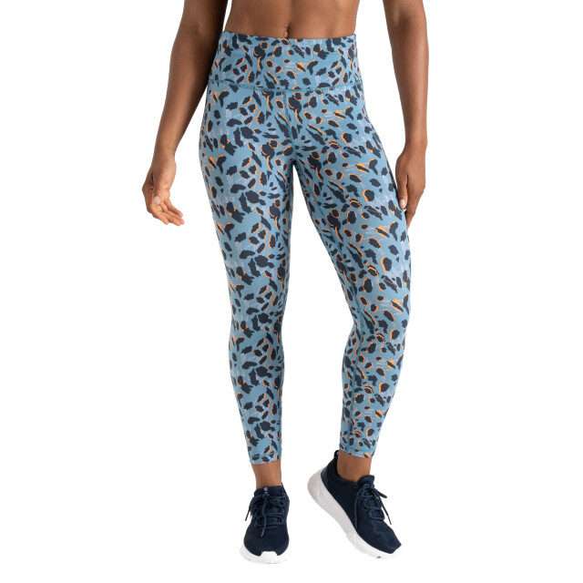 Dare2b Dames influential gerecyclede legging met luipaardprint UTRG10311_niagarablue large