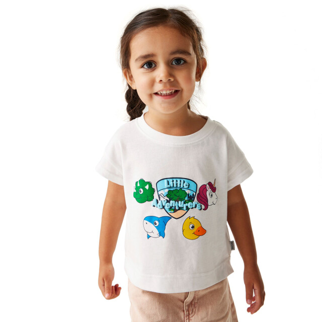 Regatta Kinderen/kinderen kleine avonturiers dieren t-shirt UTRG10340_white large