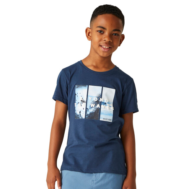 Regatta Kinderen/kinderen bosley vii seaside t-shirt UTRG10323_moonlightdenim large