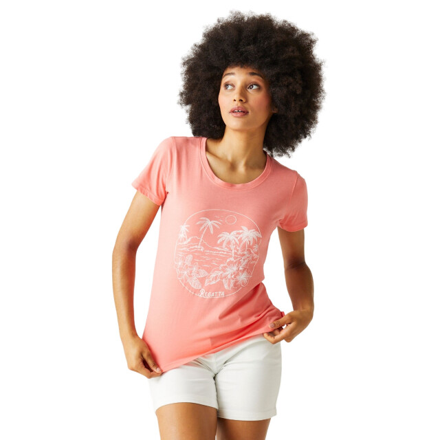 Regatta Dames filandra viii tropisch eiland t-shirt UTRG10488_shellpink large