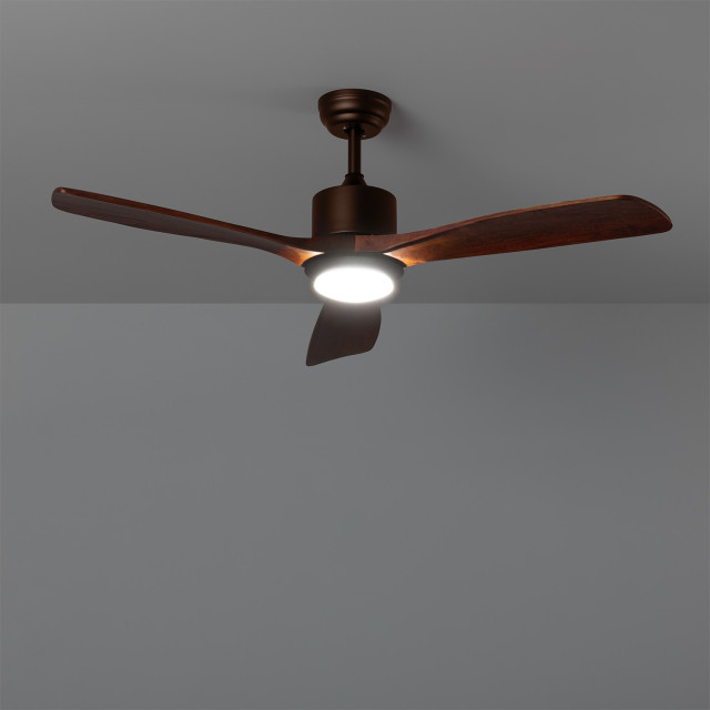 Ventiluxe Plafondventilator morits met verlichting Ø132cm 6 snelheden- afstandsbediening donker hout 2881778 large