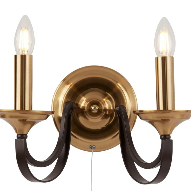 Bussandri Exclusive Bohemian wandlamp - metaal bohemian e14 l: 33cm voor binnen woonkamer eetkamer brons 2599841 large