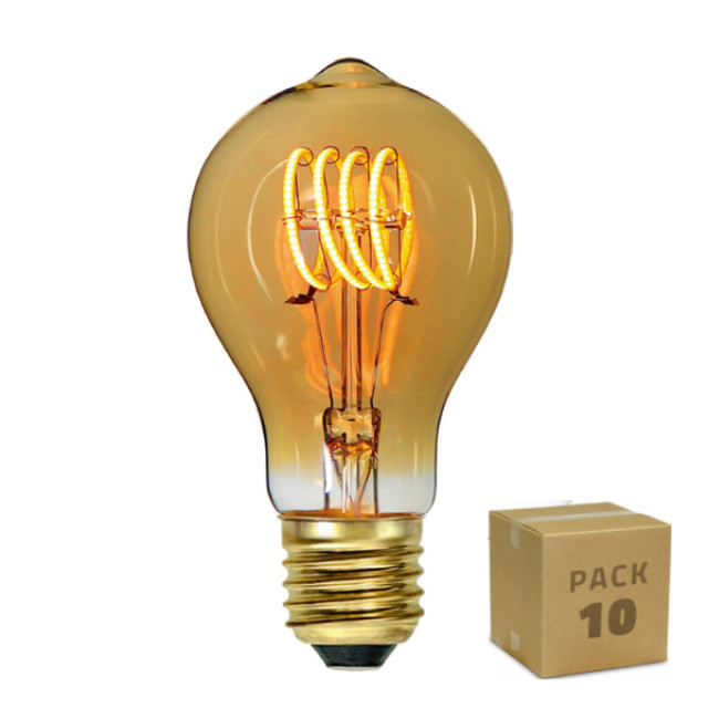 Highlight 10x gele dimbare led lamp gold krul spiraal 2601147 large