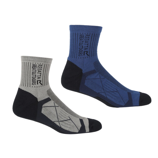 Regatta Heren actieve outdoor sokken (set van 2) UTRG10497_navydarksteel large