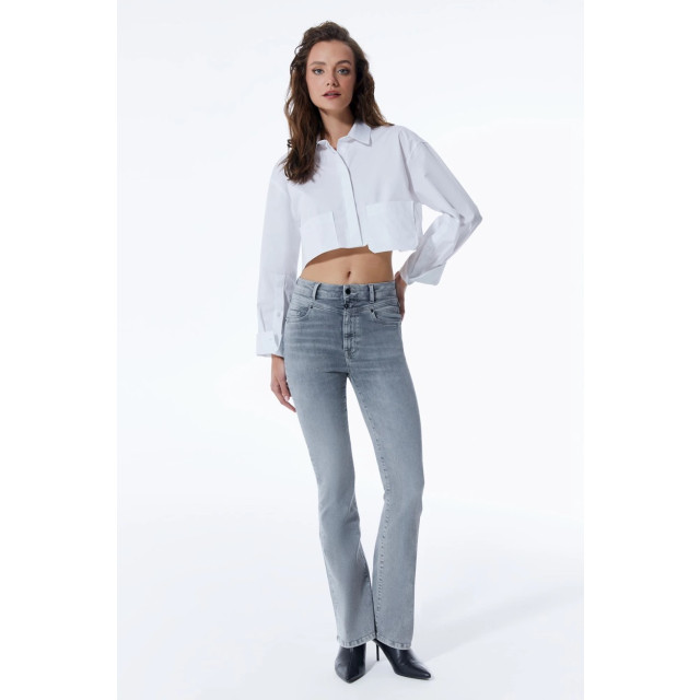 Cup of Joe Ultra high waist flare; %92 co-%6 pes-%2 ea; 92; denim grey denim 4101.86.0045 large