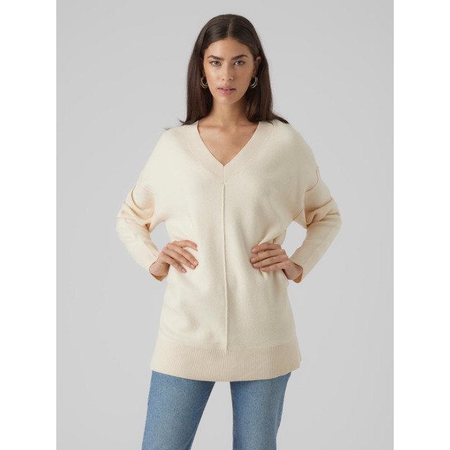 Vero Moda Vmgold link ls long v-neck pullover ecru 4219.03.0097 large