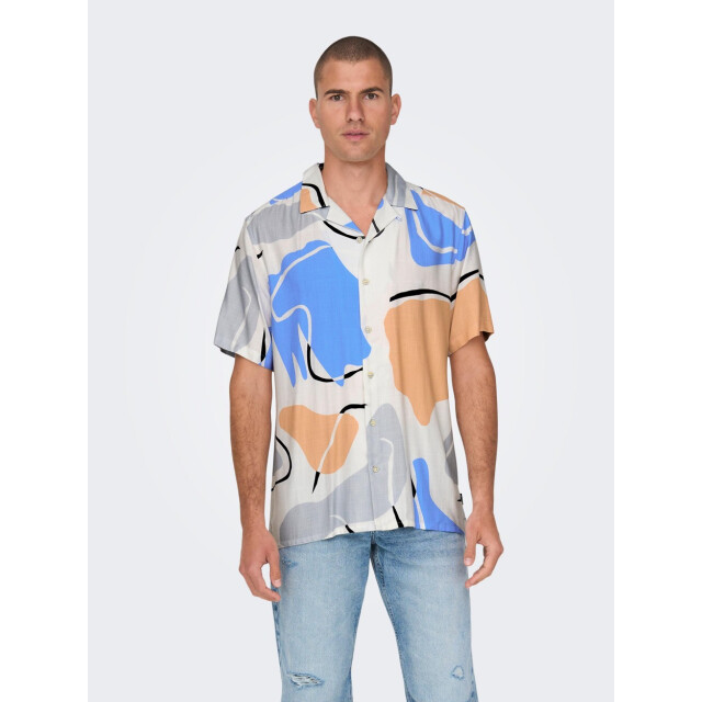 Only & Sons Onsdab reg abstract slub shirt dessin 5319.09.0015 large