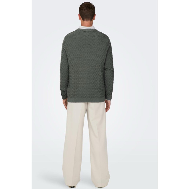 Only & Sons Onskalle reg 12 struc crew knit noo olijf 5219.22.0025 large