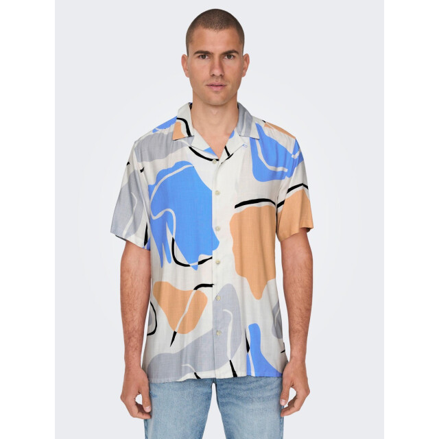 Only & Sons Onsdab reg abstract slub shirt dessin 5319.09.0015 large
