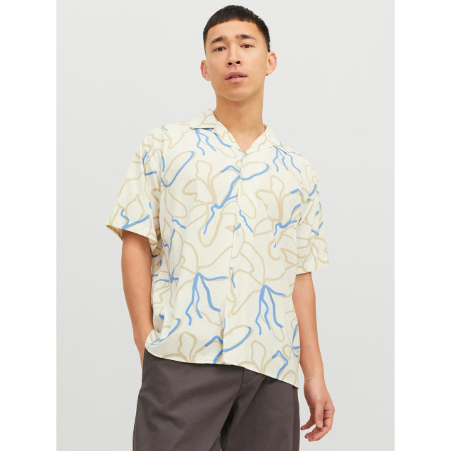 Jack & Jones Jprblatropic resort shirt ss relax ecru dessin 5319.08.0249 large