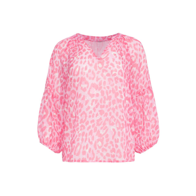 Smashed Lemon 24301 chiffon top met 3/4 pofmouwen animal print | 24301-400-420 large