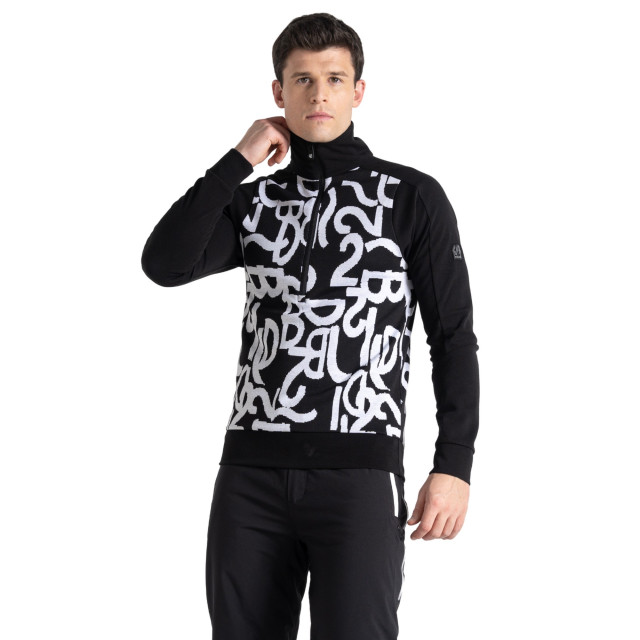 Dare2b Heren speed jacquard half zip sweatshirt met lange mouwen UTRG10298_blackwhite large