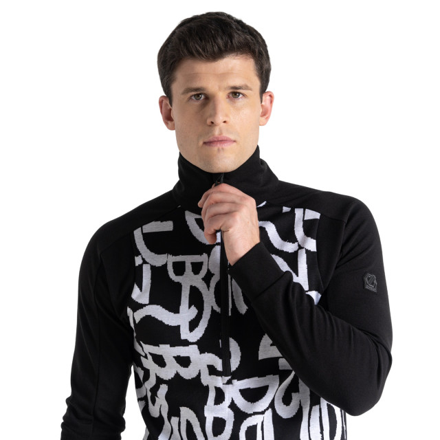 Dare2b Heren speed jacquard half zip sweatshirt met lange mouwen UTRG10298_blackwhite large