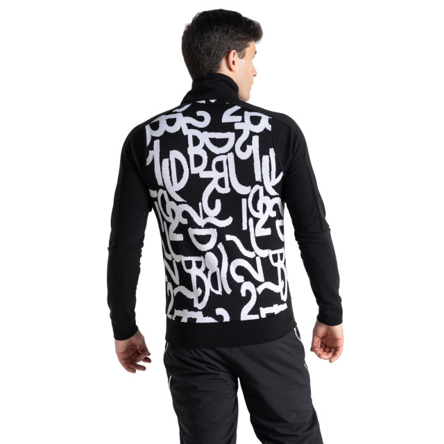 Dare2b Heren speed jacquard half zip sweatshirt met lange mouwen UTRG10298_blackwhite large