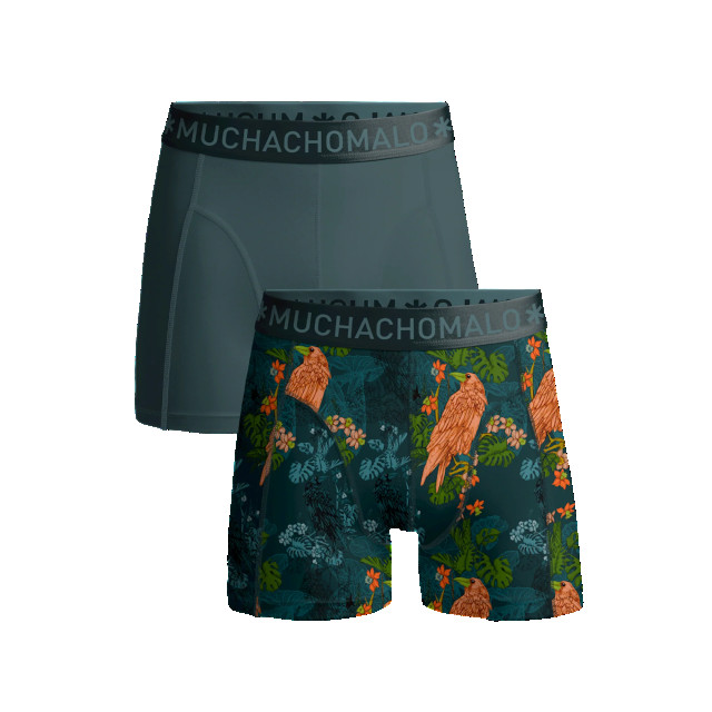 Muchachomalo Jongens 2-pack boxershorts print/effen CROWSKETCH1010-01J large