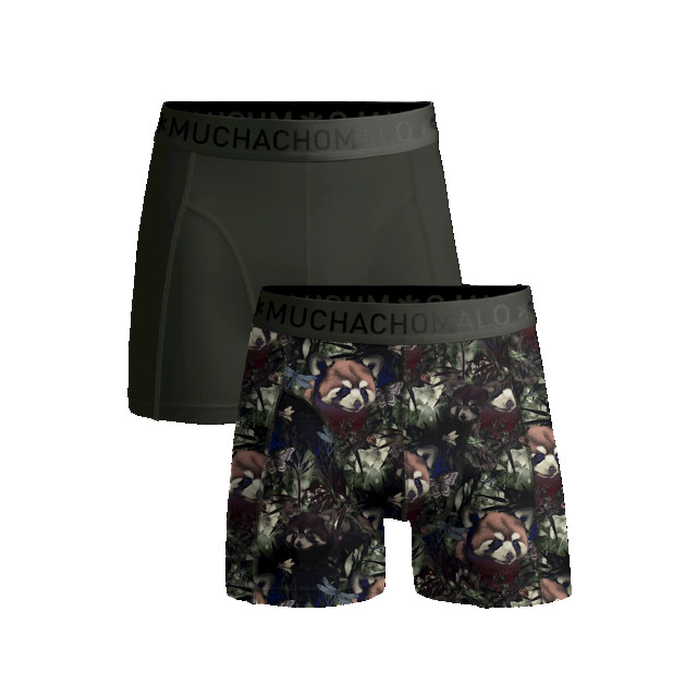 Muchachomalo Heren 2-pack boxershorts print/effen REDPANDA1010-01 large