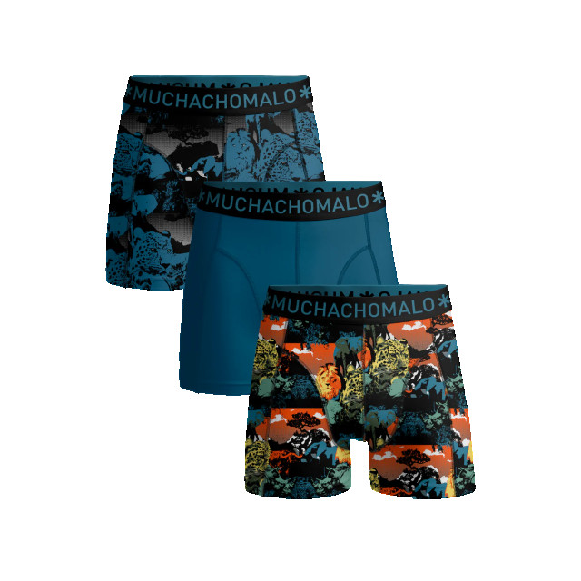 Muchachomalo Jongens 3-pack boxershorts print/effen U-AFRICA1010-01J large