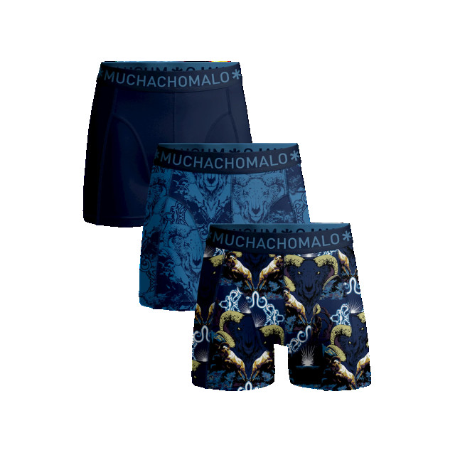 Muchachomalo Jongens 3-pack boxershorts print/effen U-GOAT1010-01J large