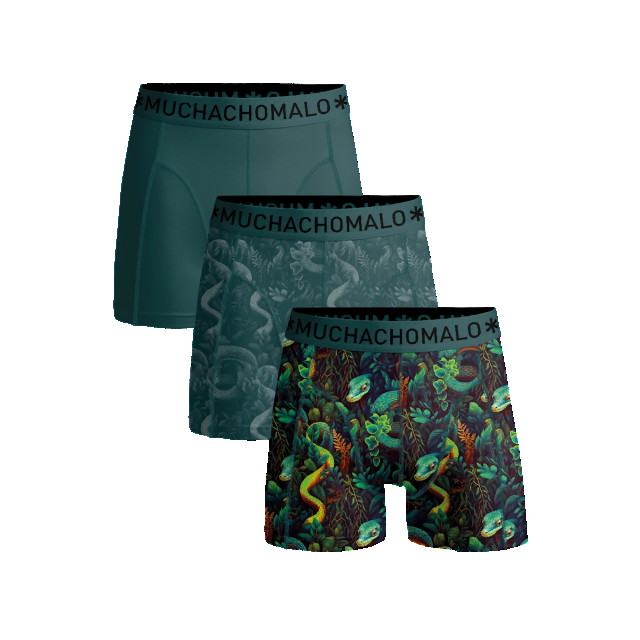 Muchachomalo Jongens 3-pack boxershorts print/effen U-SNAKEY1010-01J large
