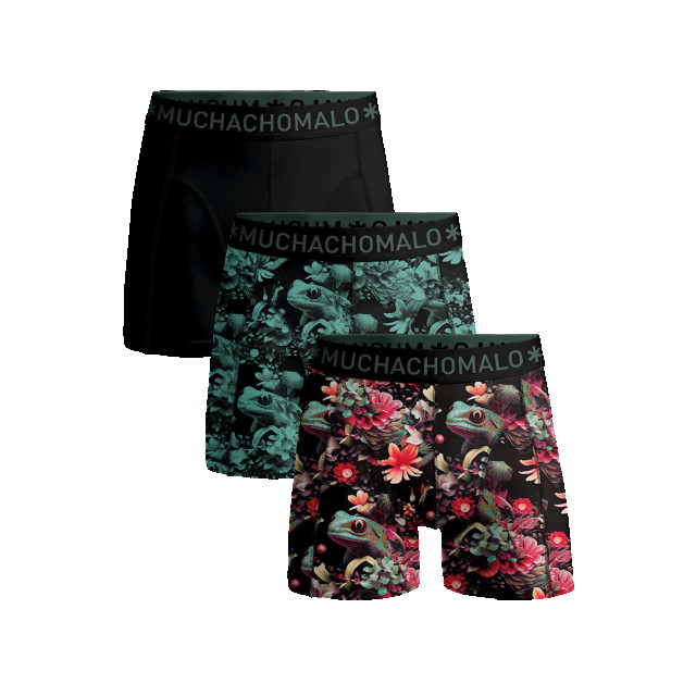 Muchachomalo Jongens 3-pack boxershorts print/effen U-POISONFROG1010-01J large