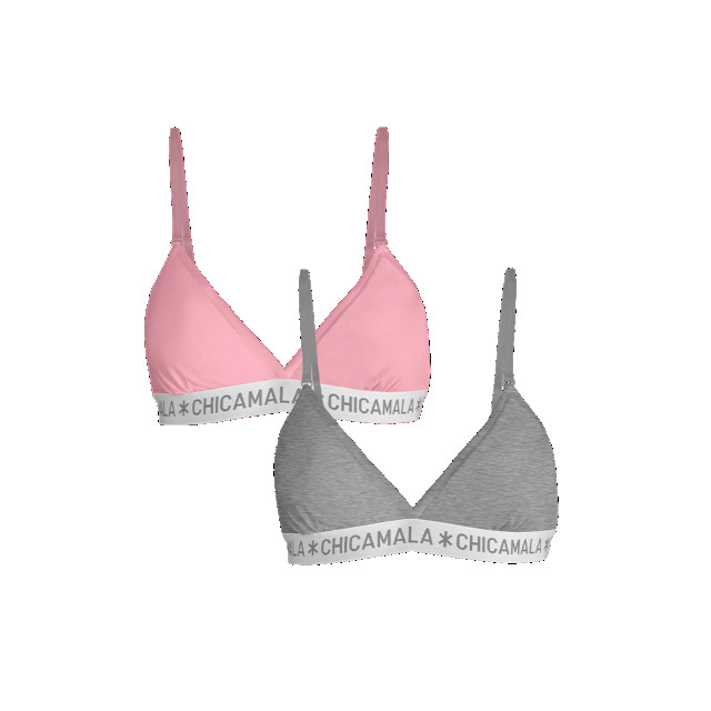 Muchachomalo Meisjes 2-pack triangle top effen U-SOLID1217-02J large