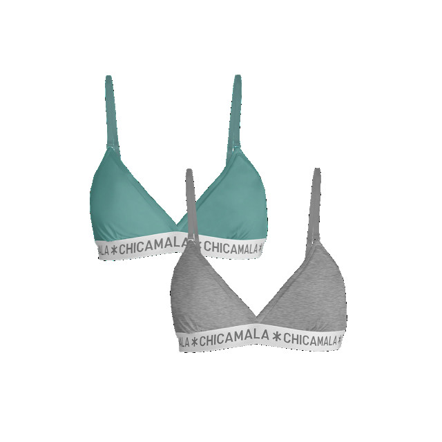 Muchachomalo Meisjes 2-pack triangle top effen U-SOLID1217-05J large