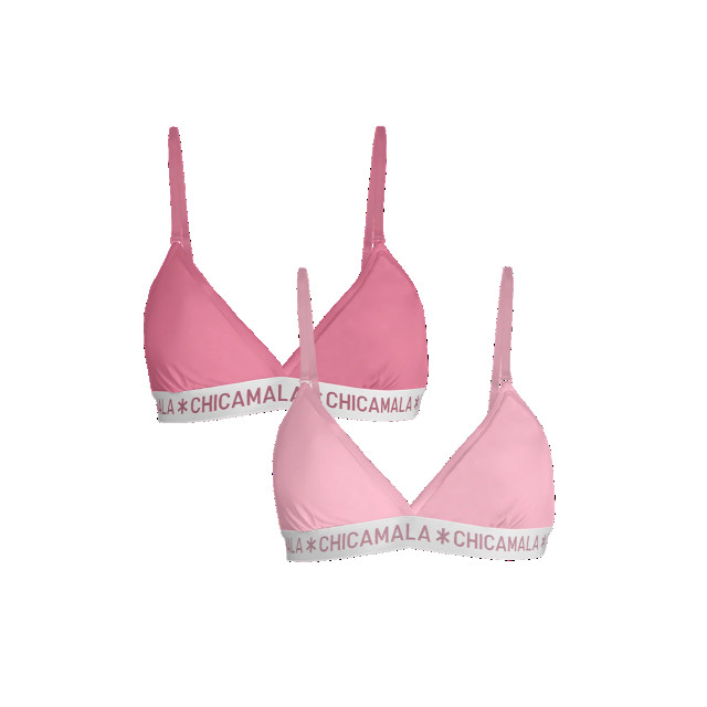 Muchachomalo Meisjes 2-pack triangle top effen U-SOLID1217-03J large