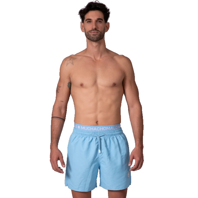 Muchachomalo Heren zwembroek lichtblauw + gratis microfiber boxershort SOLID2062-36 large