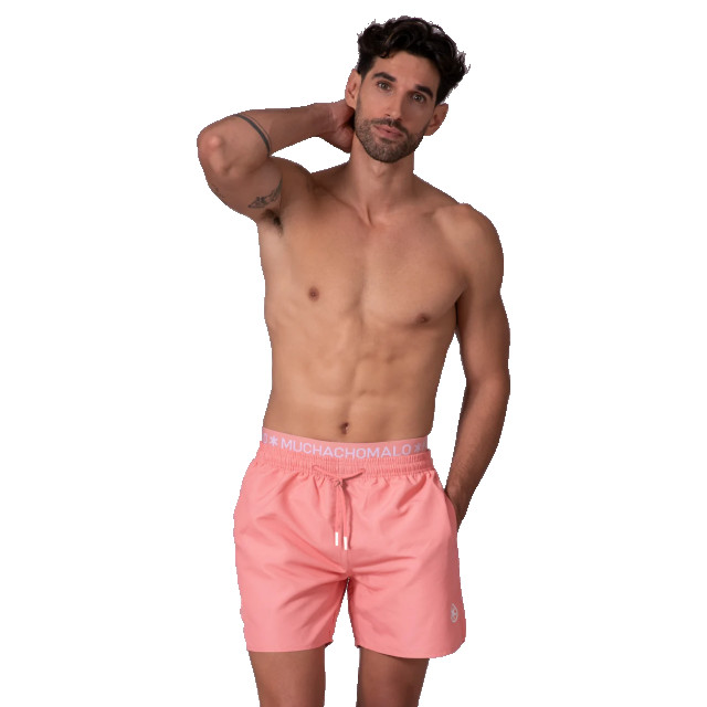 Muchachomalo Heren zwembroek lichtroze + gratis microfiber boxershort SOLID2062-37 large