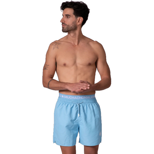 Muchachomalo Heren zwembroek lichtblauw + gratis microfiber boxershort SOLID2062-36 large