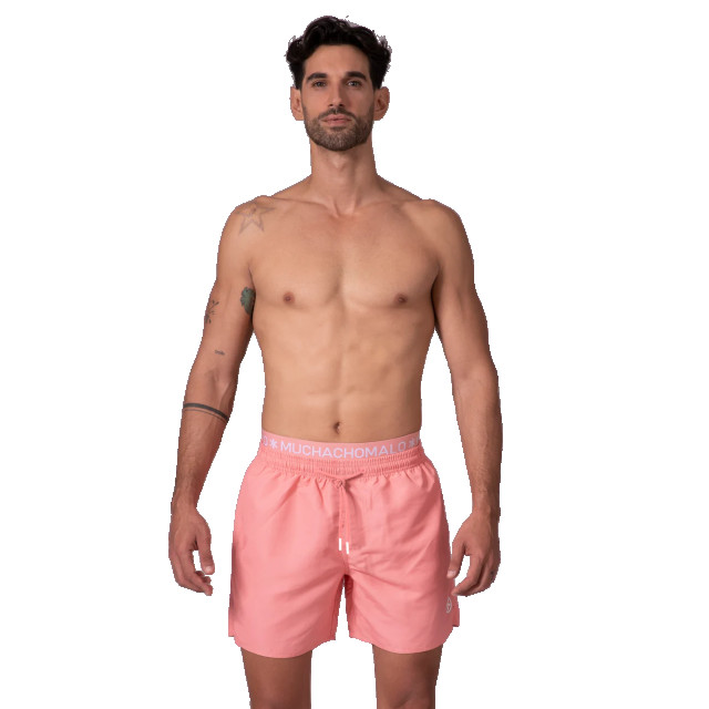 Muchachomalo Heren zwembroek lichtroze + gratis microfiber boxershort SOLID2062-37 large