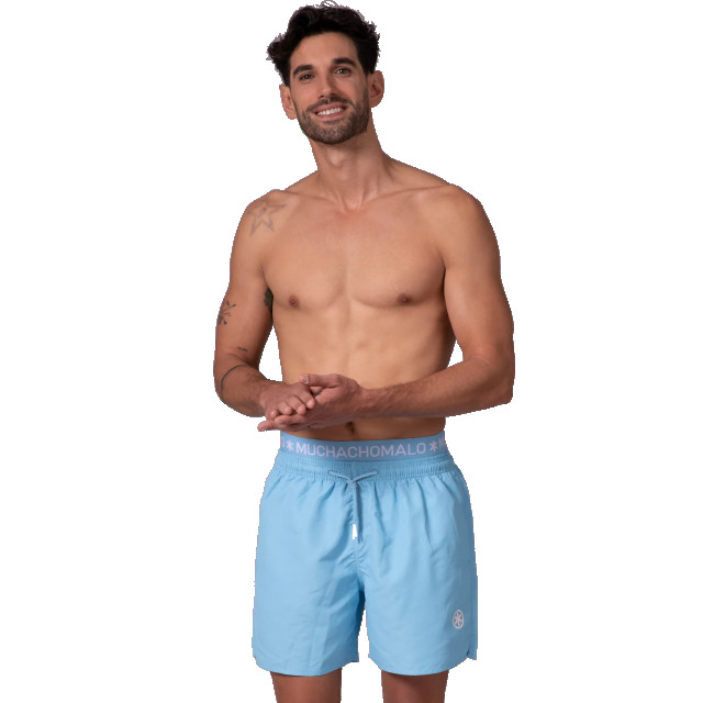 Muchachomalo Heren zwembroek lichtblauw + gratis microfiber boxershort SOLID2062-36 large