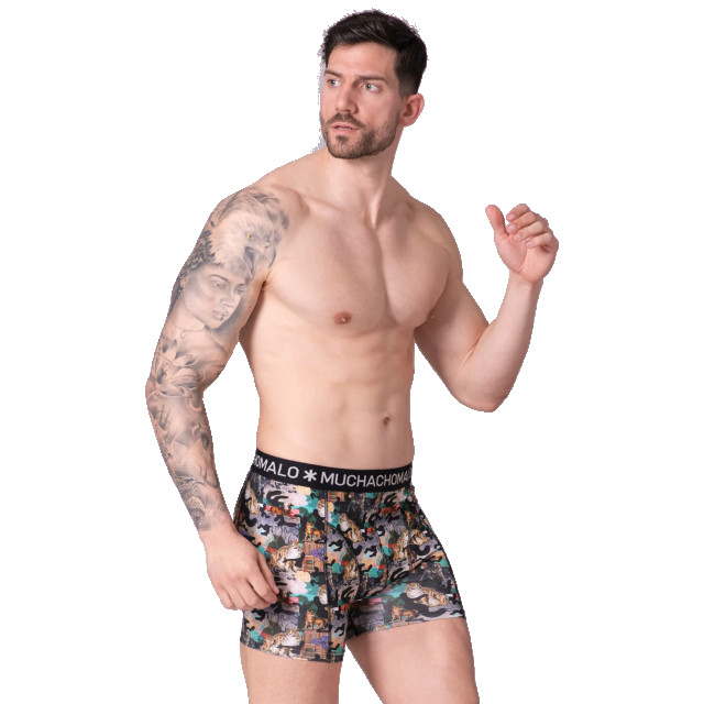 Muchachomalo Heren 4-pack boxershorts print/effen U-OUTLT1010-112 large