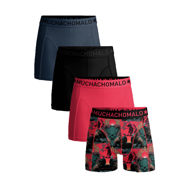 Muchachomalo Heren 4-pack boxershorts print/effen U-OUTLT1010-114 large