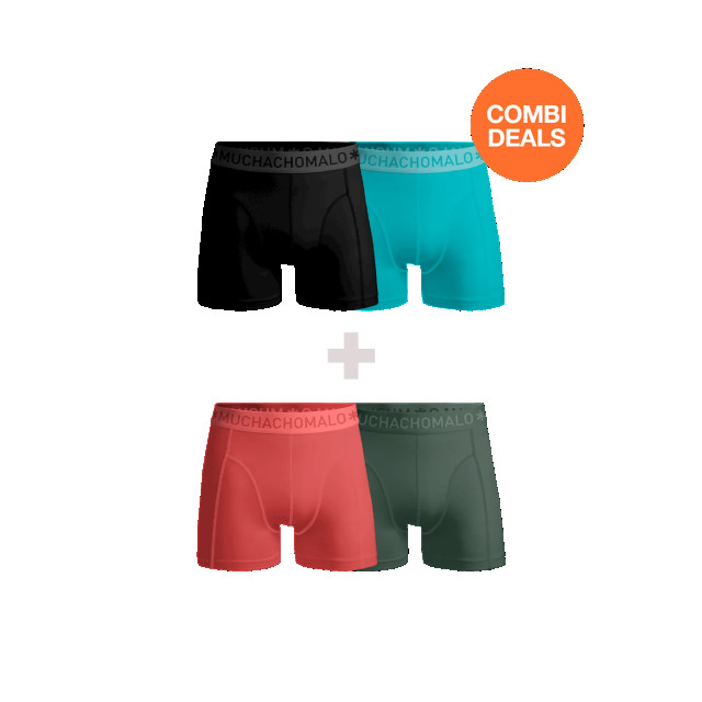 Muchachomalo Heren 2+2-pack boxershorts effen CDSOL477-478 large