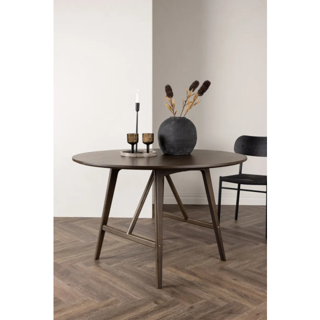 Nest living Esra houten eettafel donker Ø100 cm 2620512 large