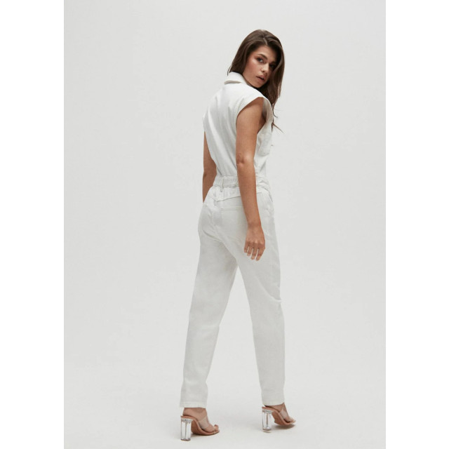 Homage to Denim Te mouwloze denim jumpsuit Witte mouwloze denim jumpsuit  large