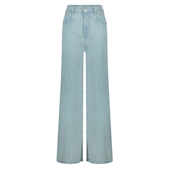 Homage to Denim Licht wide leg jeans met splitjes Licht blauwe wide leg jeans met splitjes  large