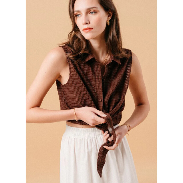 Grace & Mila Gehaakte knoopblouse mike 8704467304776 large