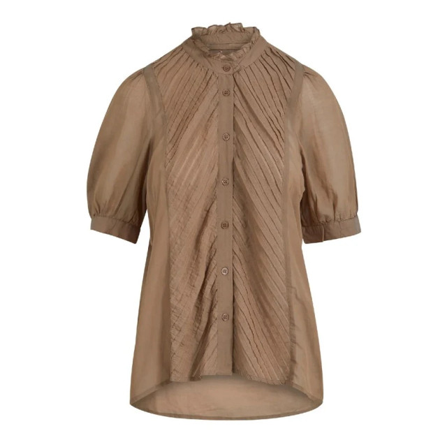 Coster Copenhagen Zandkleurige blouse met korte mouwen Zandkleurige blouse met korte mouwen  large