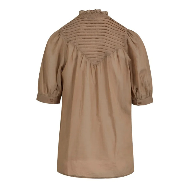 Coster Copenhagen Zandkleurige blouse met korte mouwen Zandkleurige blouse met korte mouwen  large