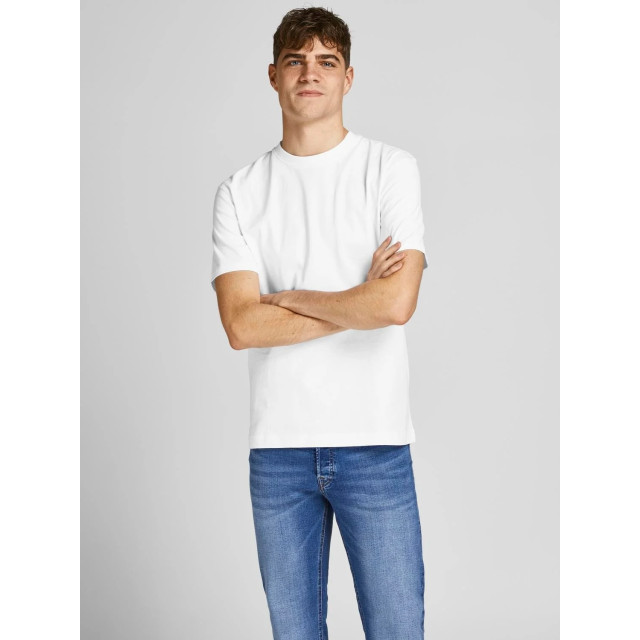 Jack & Jones Heren t-shirt jjerelaxed ronde hals effen 12190467-Wit large