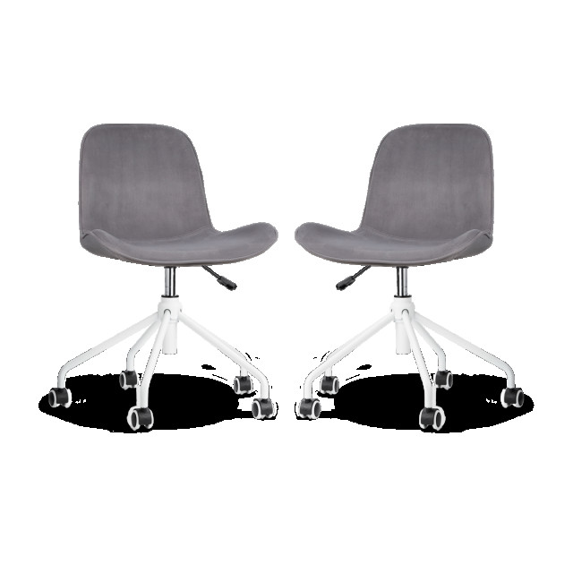 Nolon Nout-fé bureaustoel velvet wit onderstel set van 2 2832730 large