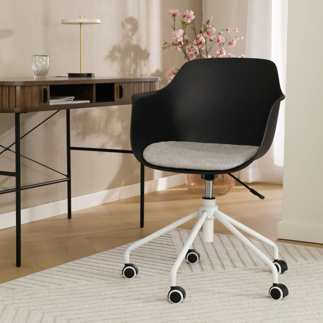 Nolon Nout-liz bureaustoel met lichtgrijs zitkussen wit onderstel 2028404 large