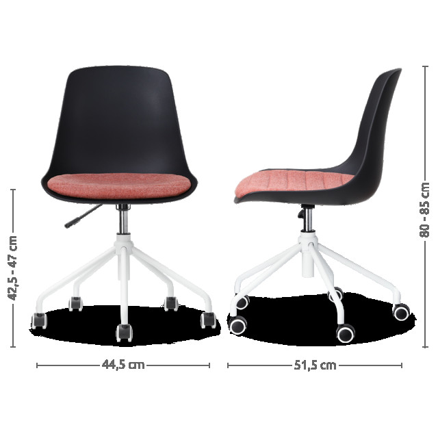 Nolon Nout-liv bureaustoel met terracotta rood zitkussen wit onderstel 2028412 large