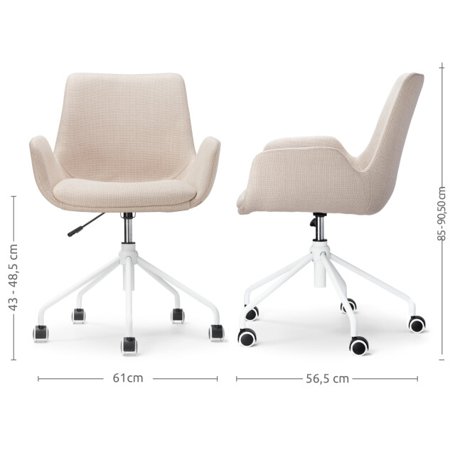Nolon Nout-eef bureaustoel wit onderstel set van 2 2831513 large